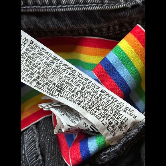 Laser Kitten x Forever 21 Overalls XS Girls Gray Charcoal Wash Rainbow Suspender - Picture 10 of 10